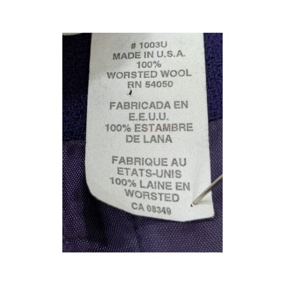 Jones New York Vintage Purple Dress 10 Worsted Wool Gold Buttons A-Line USA - Picture 7 of 16